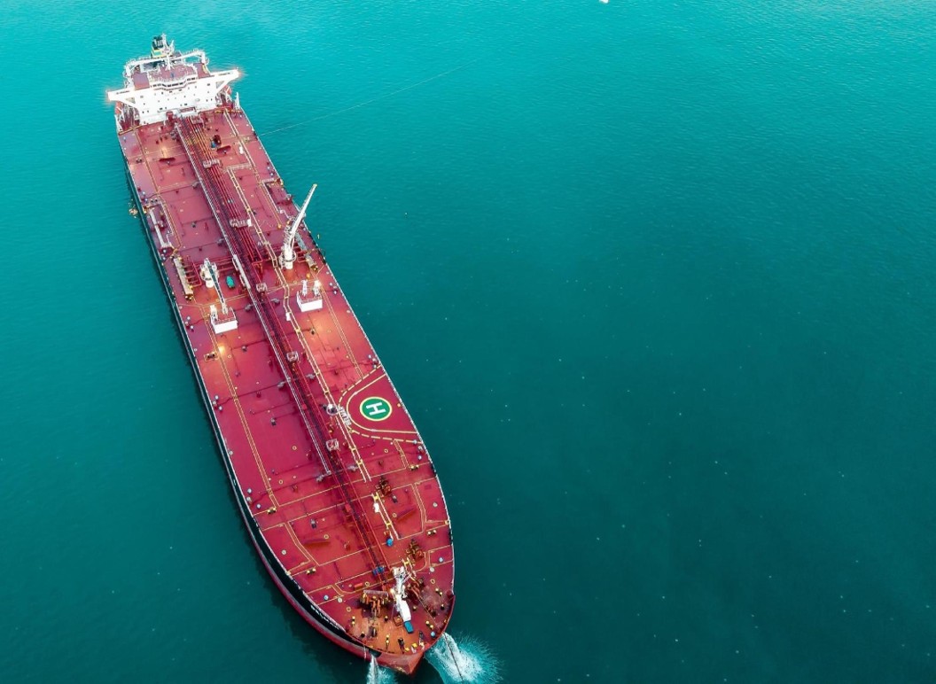 Oil tanker at sea